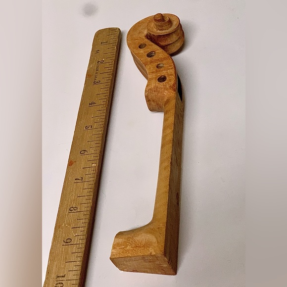 Vintage Artisan Luthier Crafted Hardwood Violin Fiddle Neck Head Raw - Picture 10 of 12
